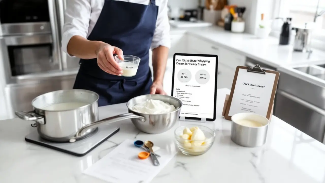 can i substitute whipping cream for heavy cream
